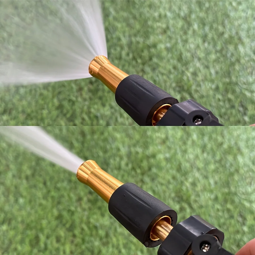 Adjustable Aluminum Garden Hose Nozzle With Valve Gold Water Sprayer For Car Washing Flower Watering Lawn Irrigation Tool Set
Adjustable Aluminum Garden Hose Nozzle With Valve Gold Water Sprayer For Car Washing Flower Watering Lawn Irrigation Tool Set