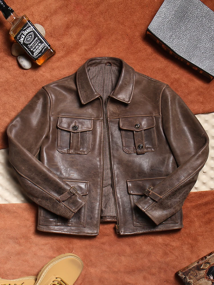 8mm Top Layer Cowhide Genuine Leather Jaet Men's Sle Jason Statham Motorcycle Jaet Faionable Urban ort Sle
8mm Top Layer Cowhide Genuine Leather Jaet Men's Sle Jason Statham Motorcycle Jaet Faionable Urban ort Sle