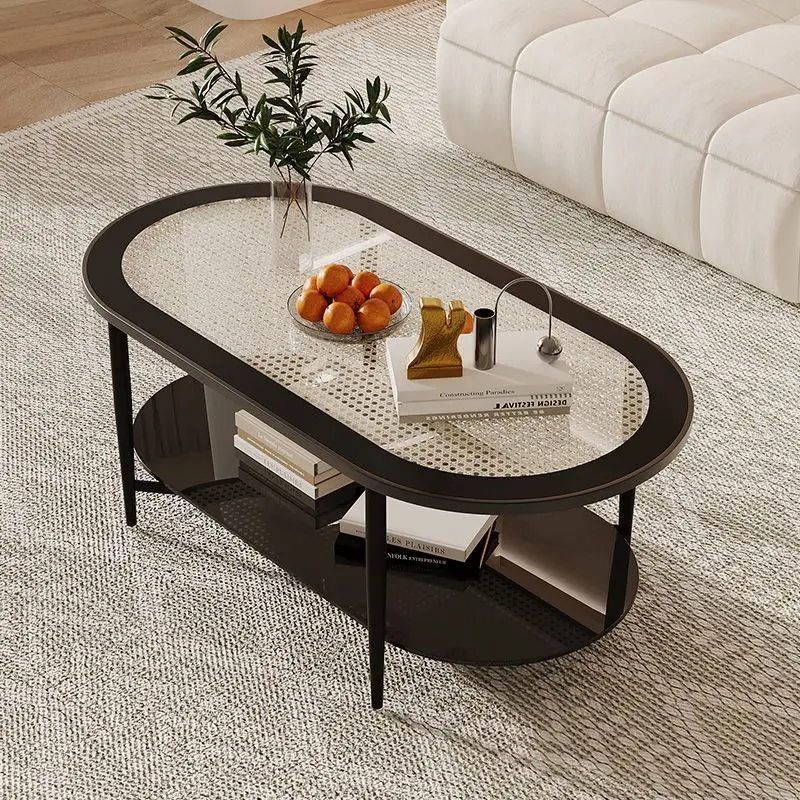 Double layer Internet celebrity retro home cream style small apartment integrated tempered glass coffee table
Double layer Internet celebrity retro home cream style small apartment integrated tempered glass coffee table