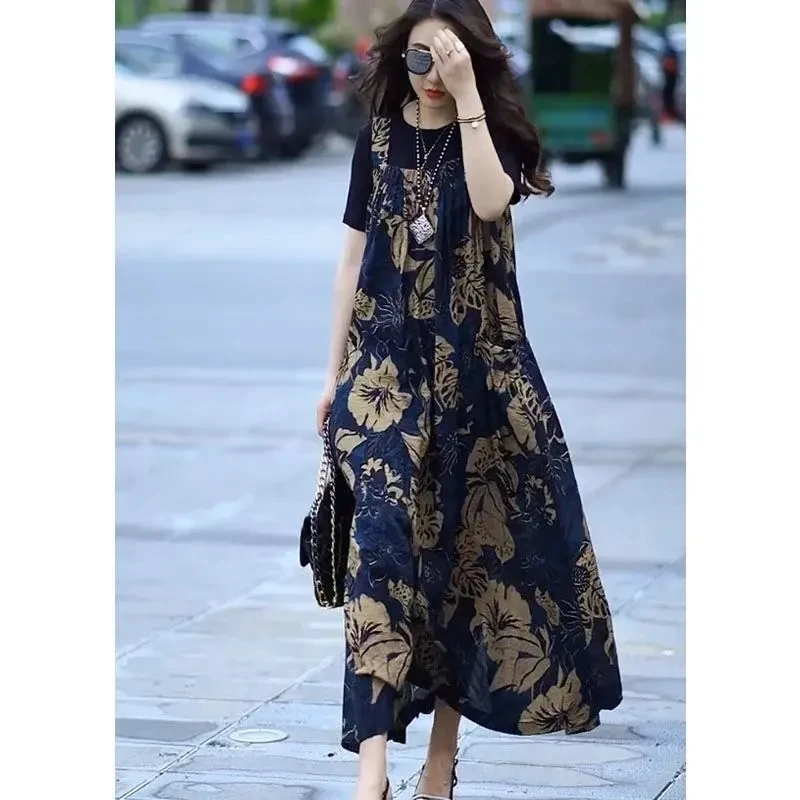 2025 New Summer Long Floral Print Dress Suits Spring Korean Loose Suspenders Dresses Women Fashion Strap Dress Two-piece Set
2025 New Summer Long Floral Print Dress Suits Spring Korean Loose Suspenders Dresses Women Fashion Strap Dress Two-piece Set