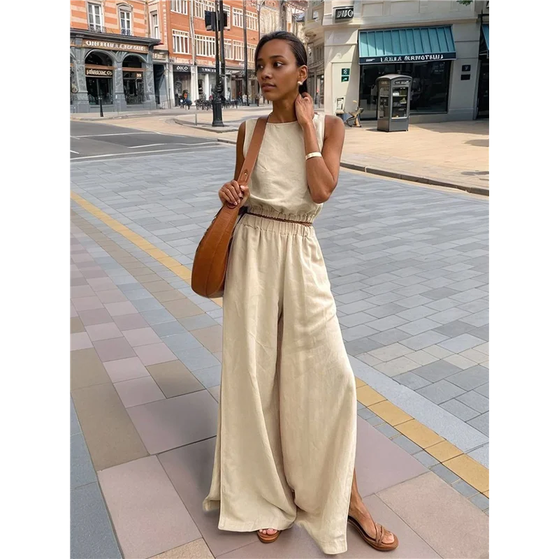 ABRT-Women's 2 Piece Outfits Linen Vest Waistcoat Dressy Casual Sets High Slit Wide Leg Pants Suits
ABRT-Women's 2 Piece Outfits Linen Vest Waistcoat Dressy Casual Sets High Slit Wide Leg Pants Suits