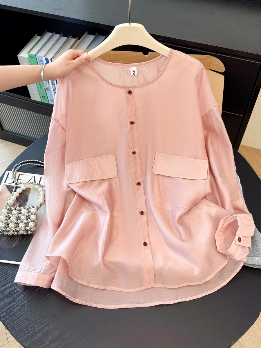 New 2026 Large Size Loose Fit Long Sleeve Sun Protection Shirt Thin Double Pocket Versatile Outerwear Trendy Top for Women
New 2026 Large Size Loose Fit Long Sleeve Sun Protection Shirt Thin Double Pocket Versatile Outerwear Trendy Top for Women