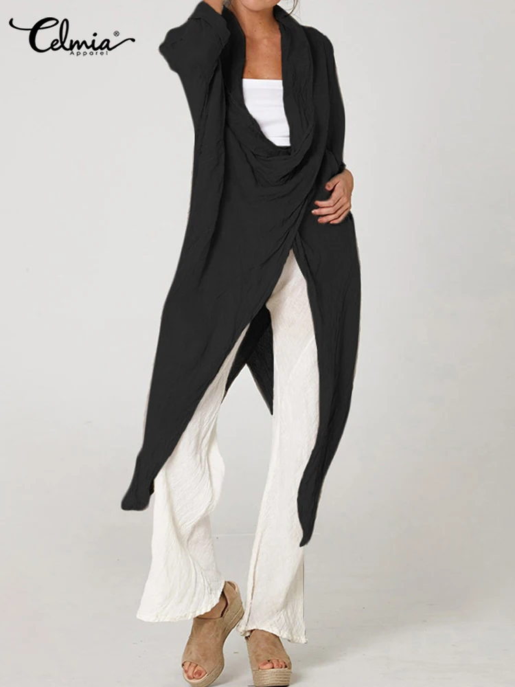 Celmia Women Long Sleeve Long Shirts 2024 Summer Cowl Neck Asymmetrical Thin Blusas Breathable Vintage Casual Loose Blouses
Celmia Women Long Sleeve Long Shirts 2024 Summer Cowl Neck Asymmetrical Thin Blusas Breathable Vintage Casual Loose Blouses