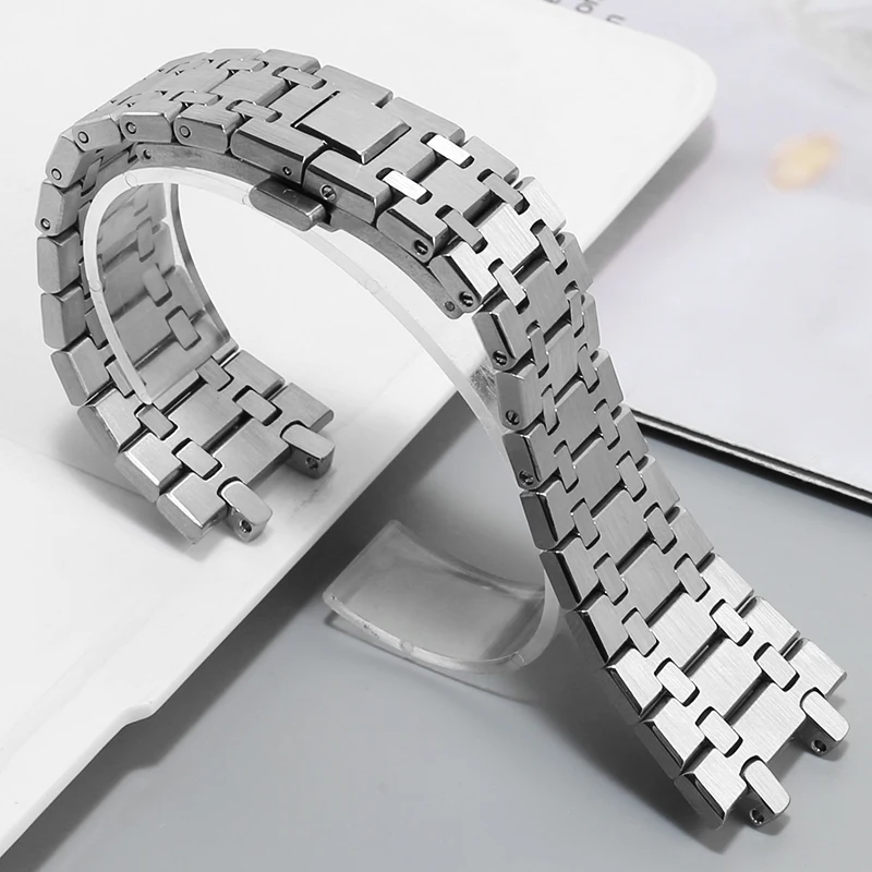 Watchband 21mm 26mm Men Women Full Stainless Steel Bracelet For AP ROYAL OAK 15400 26331 15500 Watch Strap Folding Buckle
Watchband 21mm 26mm Men Women Full Stainless Steel Bracelet For AP ROYAL OAK 15400 26331 15500 Watch Strap Folding Buckle