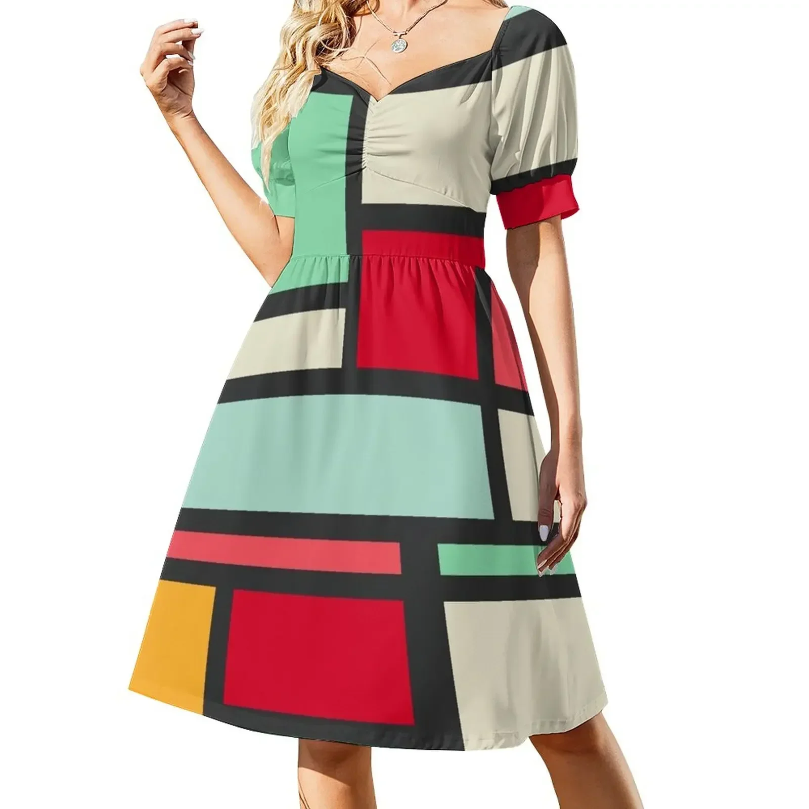 Mondrian Sleeveless Dress loose summer dress long dress women summer luxury woman party
Mondrian Sleeveless Dress loose summer dress long dress women summer luxury woman party