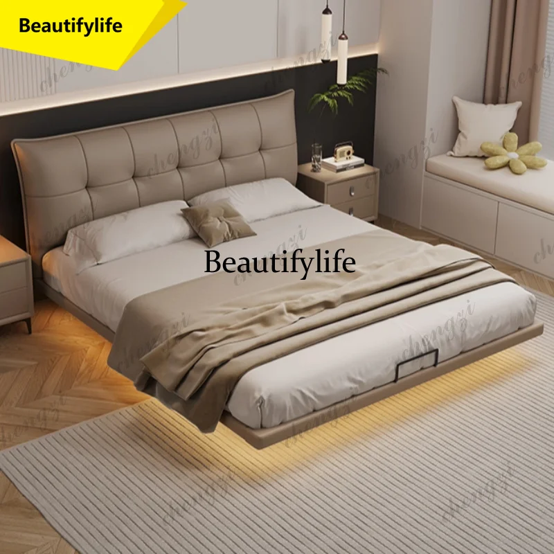 H Modern simple leather suspension bed with light Double bed 2 people lit 150x200 180x200 200x220 cm bedroom beds frames furnitu
H Modern simple leather suspension bed with light Double bed 2 people lit 150x200 180x200 200x220 cm bedroom beds frames furnitu