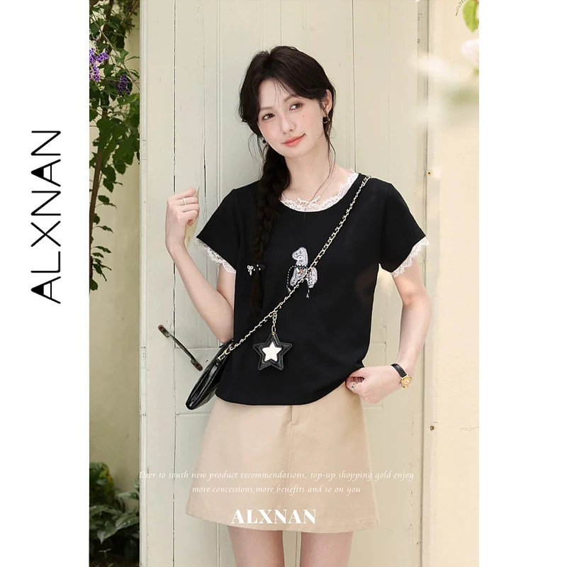 ALXNAN Black T-shirt Women Short Sleeve Summer Tops 2026 Cute Horse Embroidery Elegant Casual Fashion Slim Fit Ladies Tee L65803
ALXNAN Black T-shirt Women Short Sleeve Summer Tops 2026 Cute Horse Embroidery Elegant Casual Fashion Slim Fit Ladies Tee L65803
