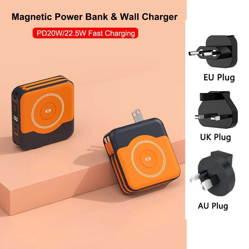 10000mAh Magnetic Power Bank Wall Charger 22.5W Fast Charging External Battery for Magsafe Charger for iPhone 17 iWatch Airpods
10000mAh Magnetic Power Bank Wall Charger 22.5W Fast Charging External Battery for Magsafe Charger for iPhone 17 iWatch Airpods