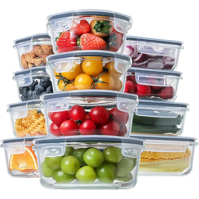 Стеклянные контейнеры для хранения продуктов питания с крышками, 24 шт., стеклянные контейнеры для приготовления еды, герметичные стеклянные коробки для бенто
Стеклянные контейнеры для хранения продуктов питания с крышками, 24 шт., стеклянные контейнеры для приготовления еды, герметичные стеклянные коробки для бенто