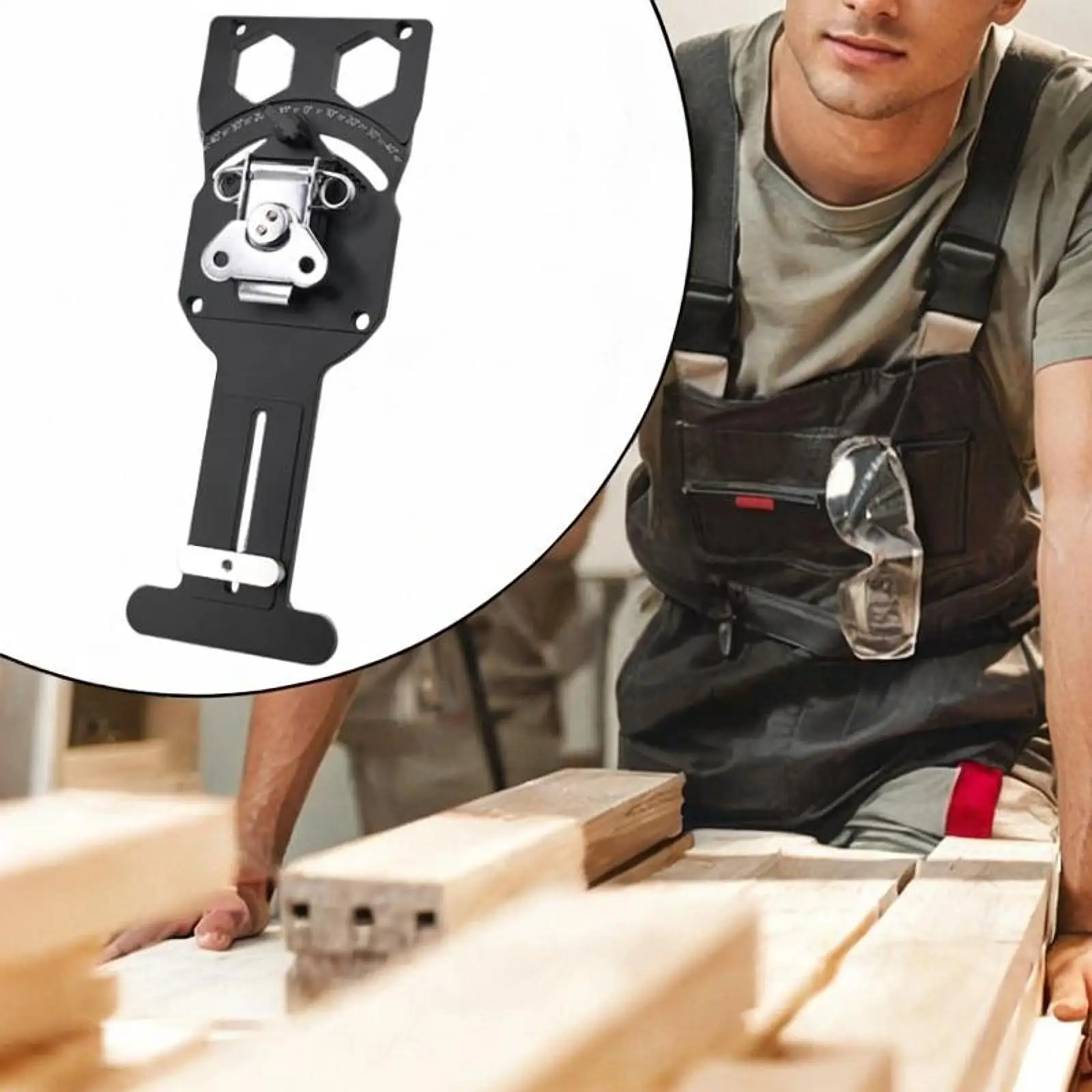 Регулируемый на 90 градусов угломер-транспортир для направляющей шины дисковой пилы, быстрое крепление, для любителей деревообработки и DIY
Регулируемый на 90 градусов угломер-транспортир для направляющей шины дисковой пилы, быстрое крепление, для любителей деревообработки и DIY