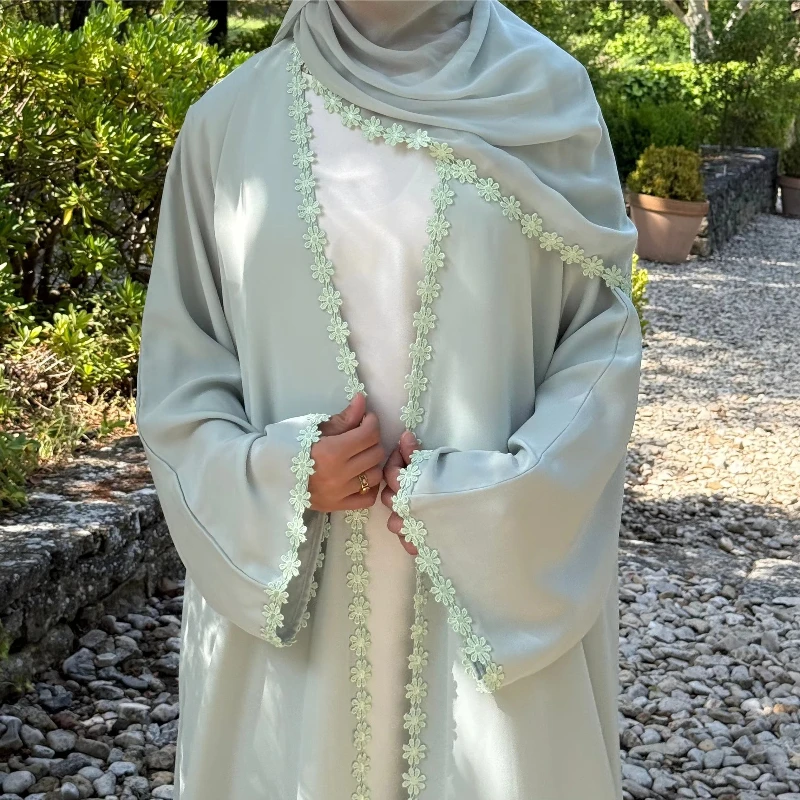 New Abaya 2026 Nida Fabric Lace Flower Abaya Islamic Clothing Women Open Abaya Muslim Women Cardigan with Hijab
New Abaya 2026 Nida Fabric Lace Flower Abaya Islamic Clothing Women Open Abaya Muslim Women Cardigan with Hijab