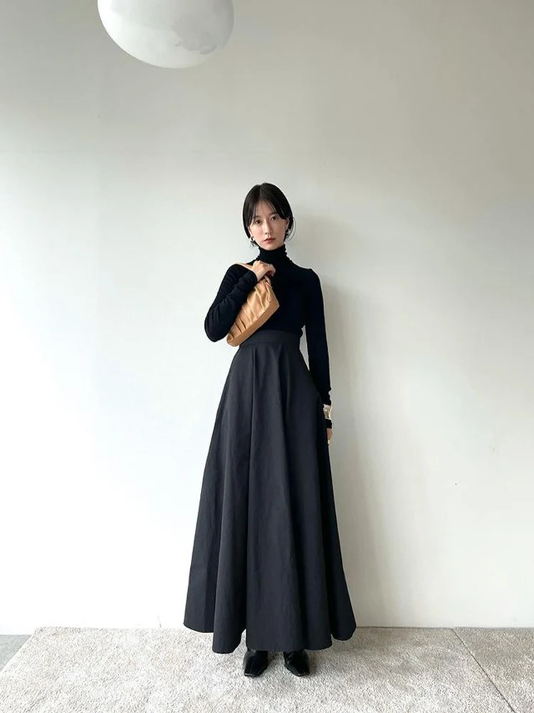 High Waist A-Line Umbrella Skirt Pure Color Black Commuter Dress Style Half-length Elegant Cotton Gored Skirt
High Waist A-Line Umbrella Skirt Pure Color Black Commuter Dress Style Half-length Elegant Cotton Gored Skirt