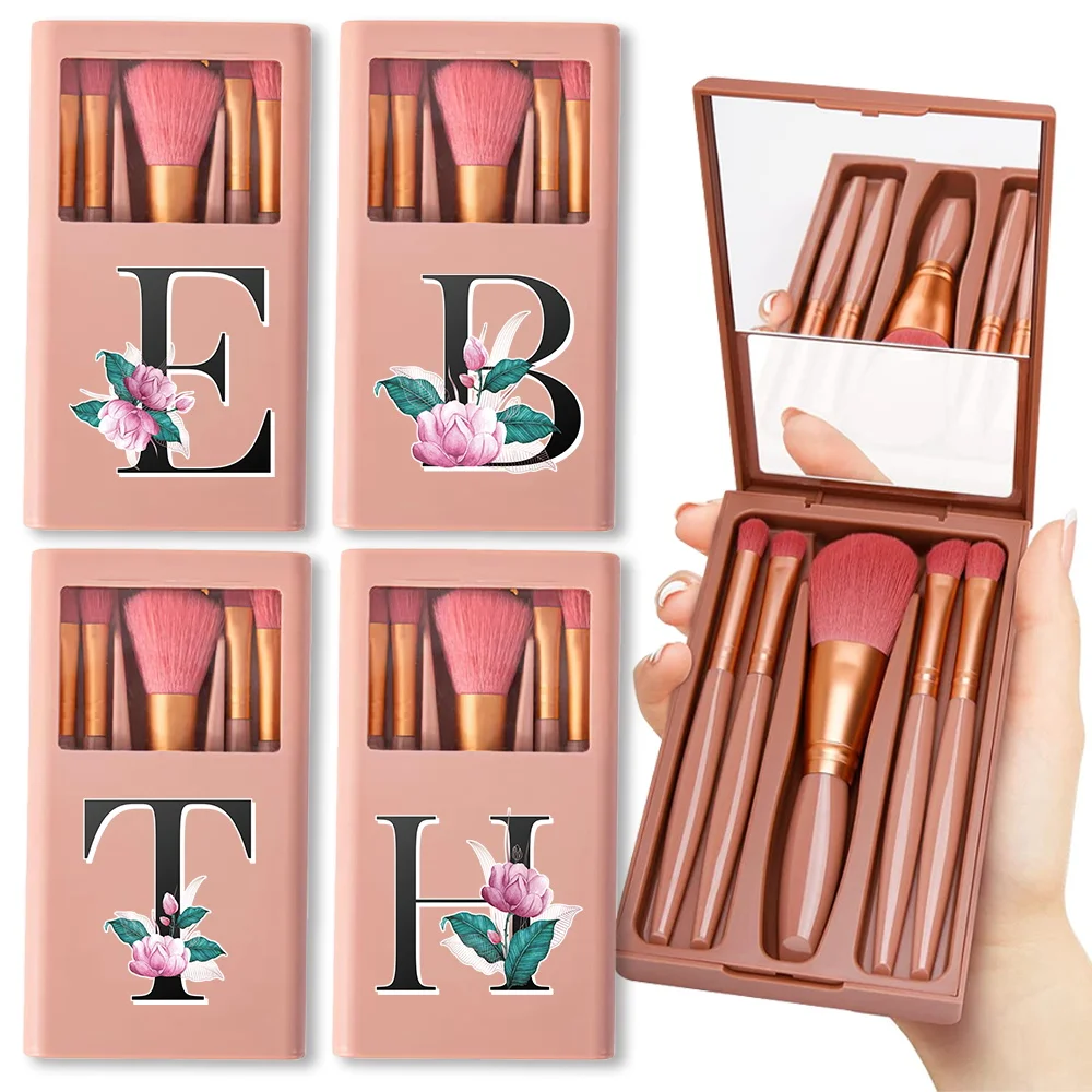 5 Pcs Cosmetic Brushes Set With Mirror Storage Case Makeup Smudge Eye Shadow Brush Soft Bristles Box White Marble Letter Pattern
5 Pcs Cosmetic Brushes Set With Mirror Storage Case Makeup Smudge Eye Shadow Brush Soft Bristles Box White Marble Letter Pattern
