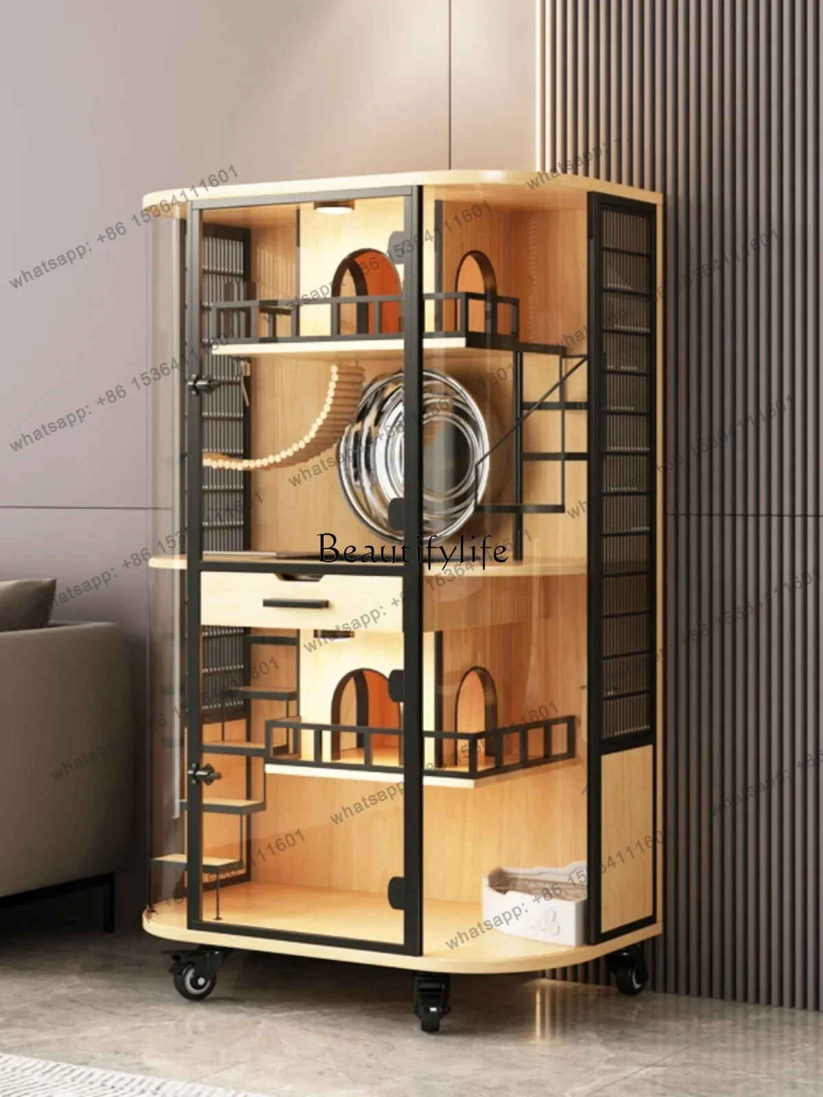 JJ4 Totoro Cabinet Cage Household Panoramic Glass Villa Anti-Gnawing Anti-Bite Double-Layer Cage
JJ4 Totoro Cabinet Cage Household Panoramic Glass Villa Anti-Gnawing Anti-Bite Double-Layer Cage