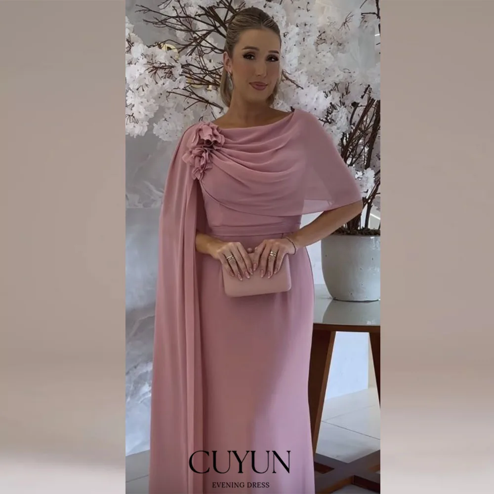 CUYUN Customized Chiffon Mother of the Bride Dresses Cape Sleeves Floor-Length Formal Wedding Guest Gown Evening Dresses
CUYUN Customized Chiffon Mother of the Bride Dresses Cape Sleeves Floor-Length Formal Wedding Guest Gown Evening Dresses