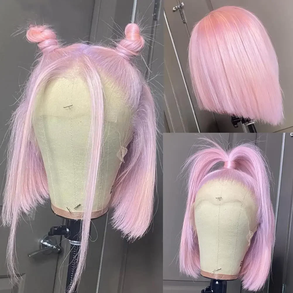 Human Hair Lace Front Double Drawn Short Bob Wig Light Pink Glueless Straight Bob Wig 13x4 Lace Frontal Human Hair Wig For Women
Human Hair Lace Front Double Drawn Short Bob Wig Light Pink Glueless Straight Bob Wig 13x4 Lace Frontal Human Hair Wig For Women