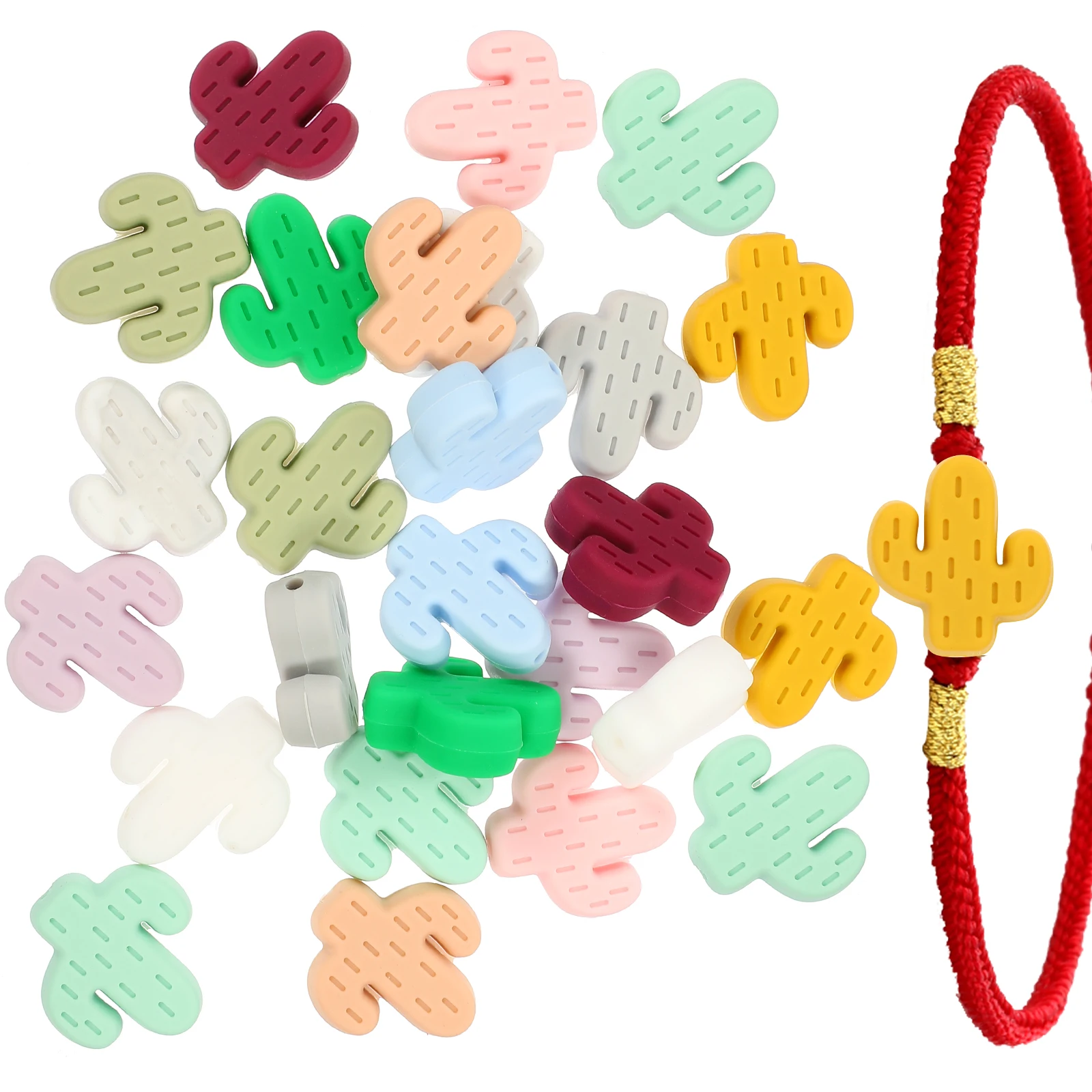 24pcs Silicone Beads Baby Teething Pacifier Chain Accessories Cactus Shape DIY Jewelry Bracelet Infant Chew Beads Teether Toys
24pcs Silicone Beads Baby Teething Pacifier Chain Accessories Cactus Shape DIY Jewelry Bracelet Infant Chew Beads Teether Toys