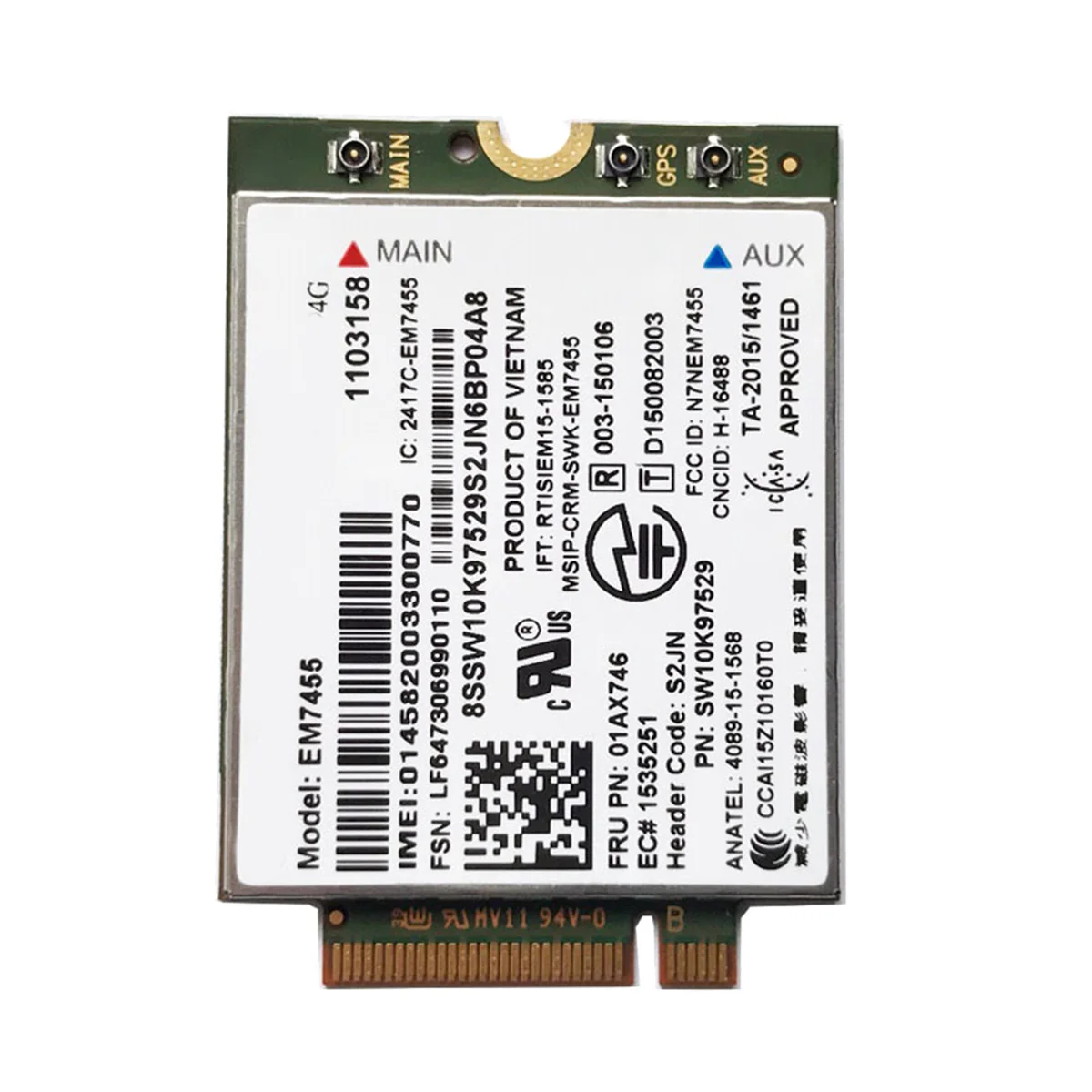 EM7455 WiFi Card 01AX746 LTE 3G 4G Card for Thinkpad X1 Carbon 5Th Gen X270 T470 T470S T470P T570 L570 L470 P51
EM7455 WiFi Card 01AX746 LTE 3G 4G Card for Thinkpad X1 Carbon 5Th Gen X270 T470 T470S T470P T570 L570 L470 P51