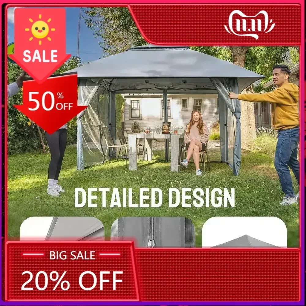 BestsellerPortable 13x13 Outdoor Gazebo with Wheeled Storage Bag in Grey
BestsellerPortable 13x13 Outdoor Gazebo with Wheeled Storage Bag in Grey