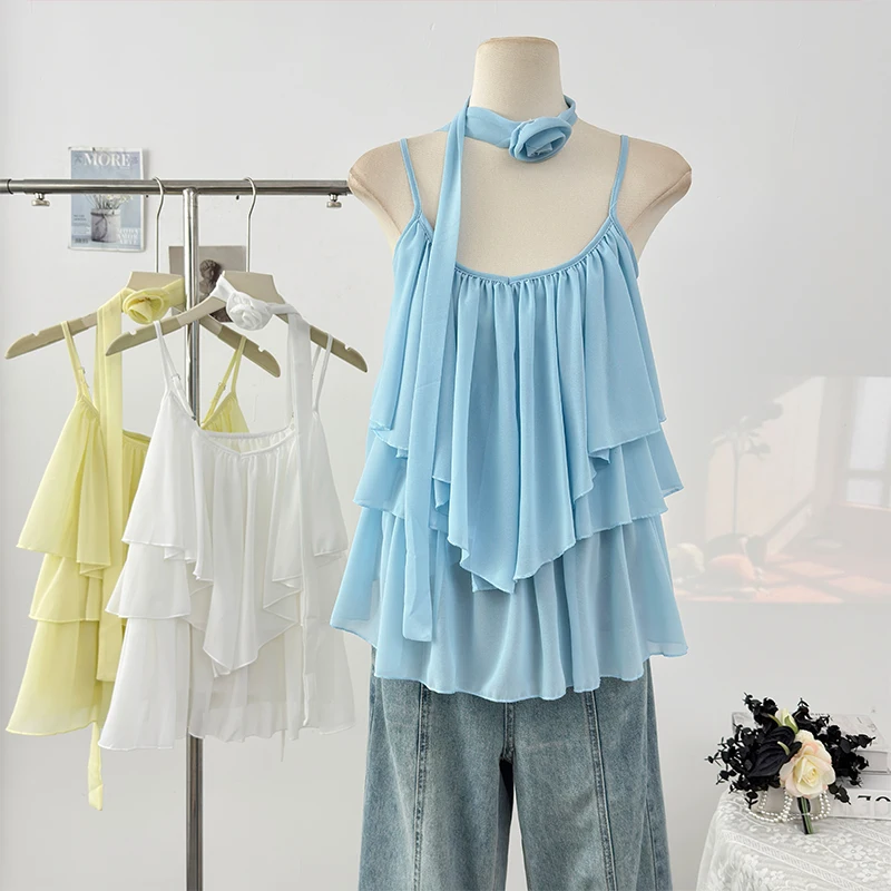 Gagarich Gentle Wind Lotus Leaf Edge Irregular Camisole Vest Women Summer Three-dimensional Flower Ribbon Pleated Loose Top
Gagarich Gentle Wind Lotus Leaf Edge Irregular Camisole Vest Women Summer Three-dimensional Flower Ribbon Pleated Loose Top