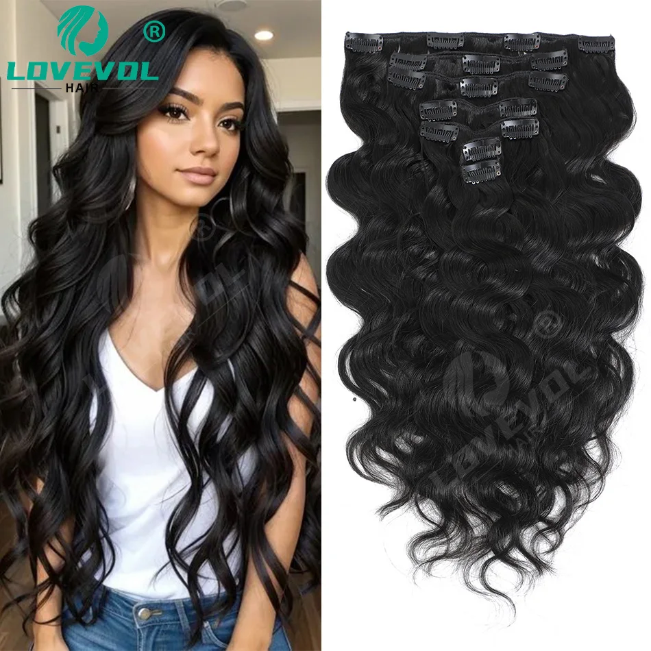 1B Brazilian Remy Human Hair Clip In Extensions Natural Invisible Big Wave 120G 12-22 Inch Soft Smooth Clip In Hair For Women
1B Brazilian Remy Human Hair Clip In Extensions Natural Invisible Big Wave 120G 12-22 Inch Soft Smooth Clip In Hair For Women