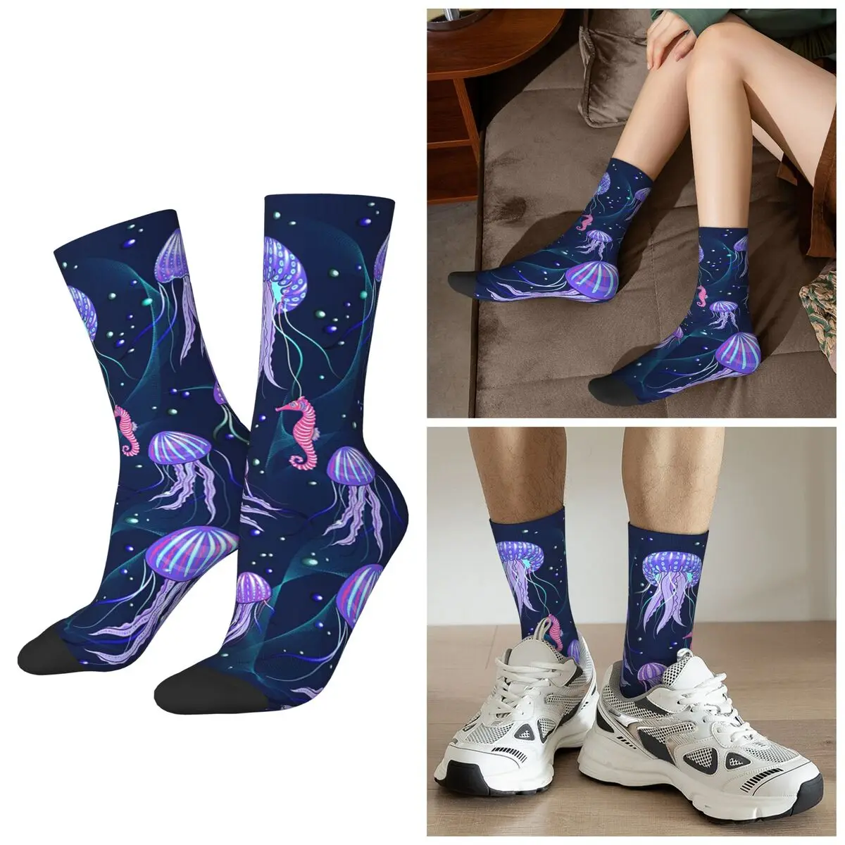 All Seasons Cartoon Purple Luminescent Jellyfish Ocean Socks Harajuku Crew Socks Sweat Absorbing Stockings for Men Women Gifts
All Seasons Cartoon Purple Luminescent Jellyfish Ocean Socks Harajuku Crew Socks Sweat Absorbing Stockings for Men Women Gifts