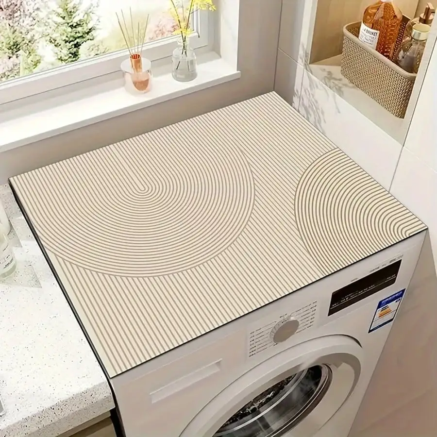 1pc Anti-Slip Washer Dryer Mat, Quick-Dry Geometric Stripe, Cream Color
1pc Anti-Slip Washer Dryer Mat, Quick-Dry Geometric Stripe, Cream Color