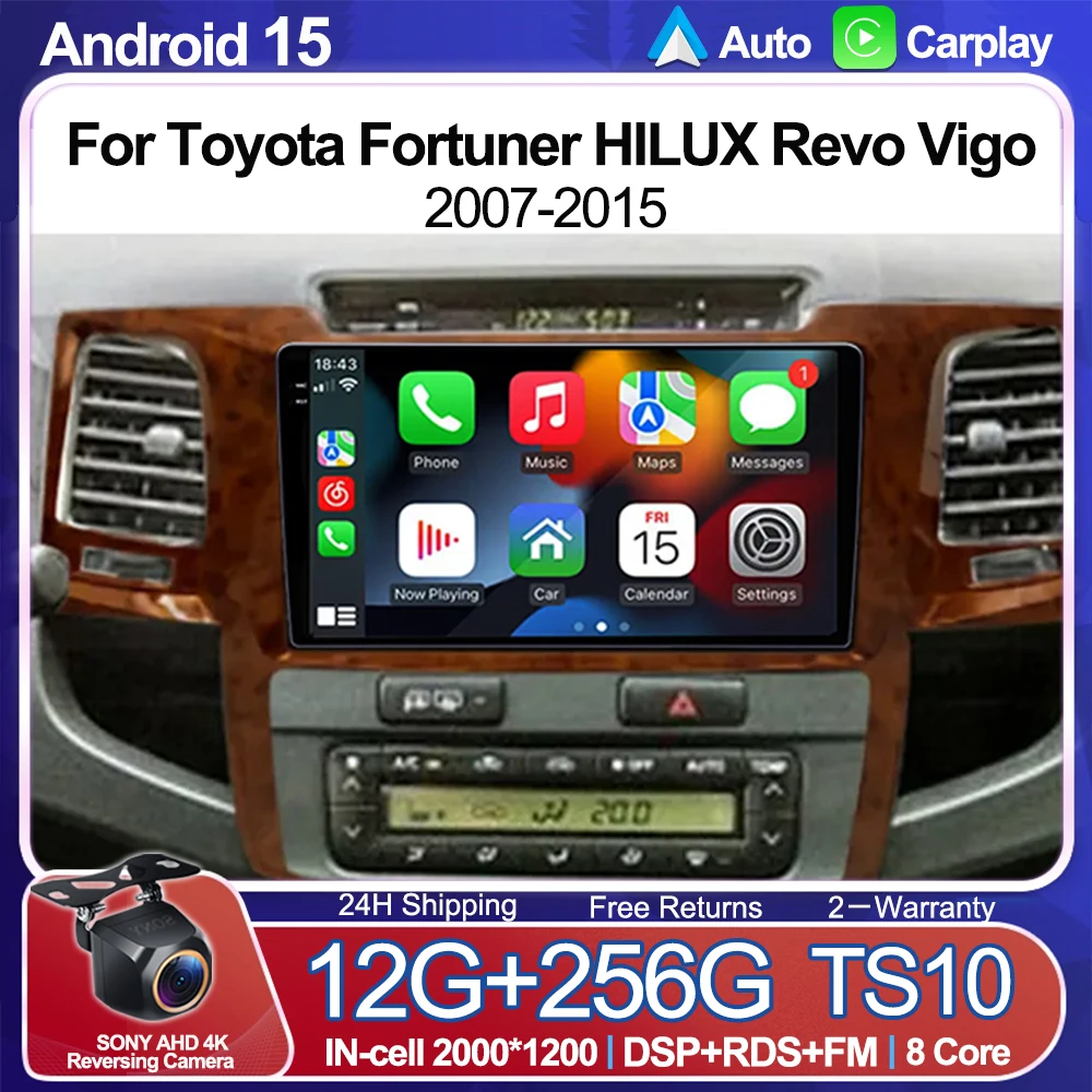 Carplay Car Radio Multimedia Player For Toyota Fortuner HILUX Revo Vigo 2007-2015 Android 15 Autoradio GPS Stereo 2din Head Unit
Carplay Car Radio Multimedia Player For Toyota Fortuner HILUX Revo Vigo 2007-2015 Android 15 Autoradio GPS Stereo 2din Head Unit