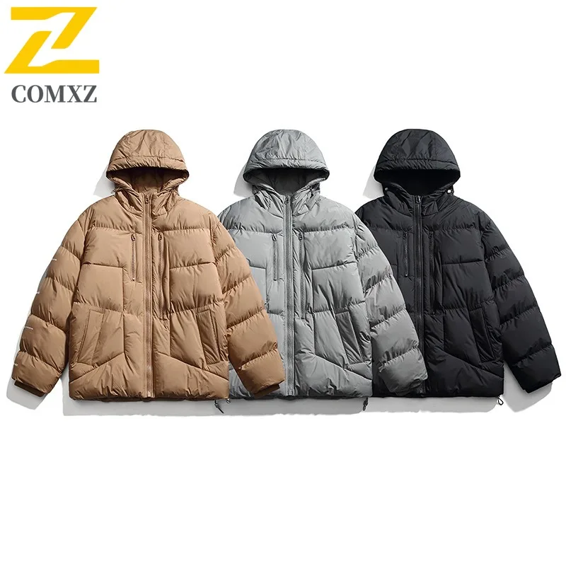 COMXZ 2025, однотонная парка через границу, зимняя хлопковая куртка с капюшоном для мужчин и женщин, пара, толстое теплое стеганое пальто
COMXZ 2025, однотонная парка через границу, зимняя хлопковая куртка с капюшоном для мужчин и женщин, пара, толстое теплое стеганое пальто