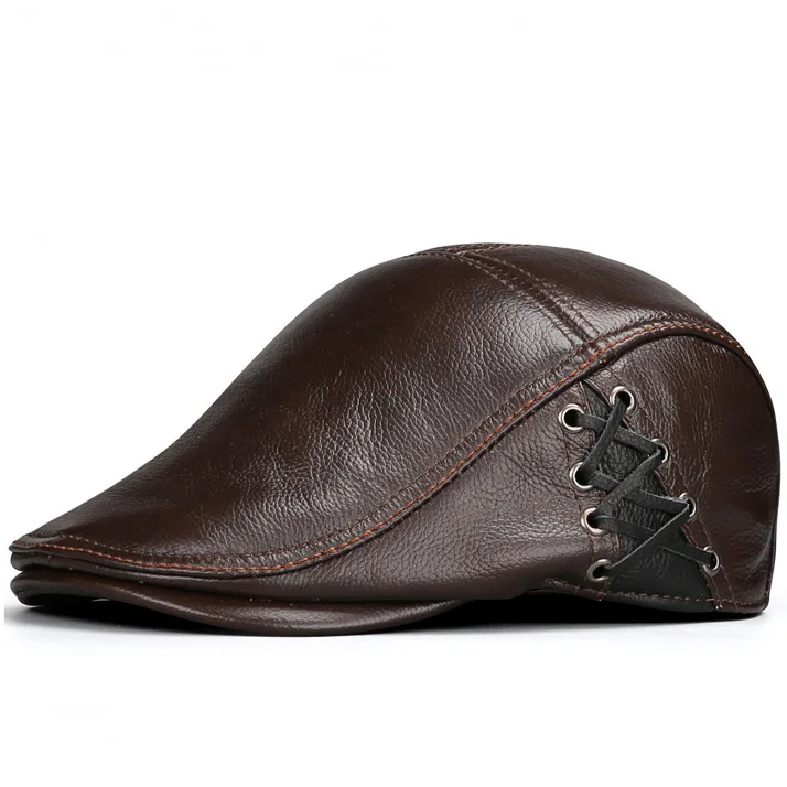 Men Cowhide Peaked Cap Korean Genuine Leather Beret Thin Design Trendy Headwear for Young Middle-aged Guys Autumn Winter
Men Cowhide Peaked Cap Korean Genuine Leather Beret Thin Design Trendy Headwear for Young Middle-aged Guys Autumn Winter