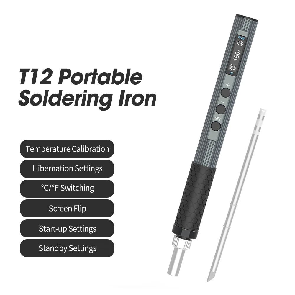 U50 T12 Electric Soldering Iron 65W OLED Display Welding Pen Fast Melting Tin Welding Tool Hand-held Temperature Regulating NEW
U50 T12 Electric Soldering Iron 65W OLED Display Welding Pen Fast Melting Tin Welding Tool Hand-held Temperature Regulating NEW