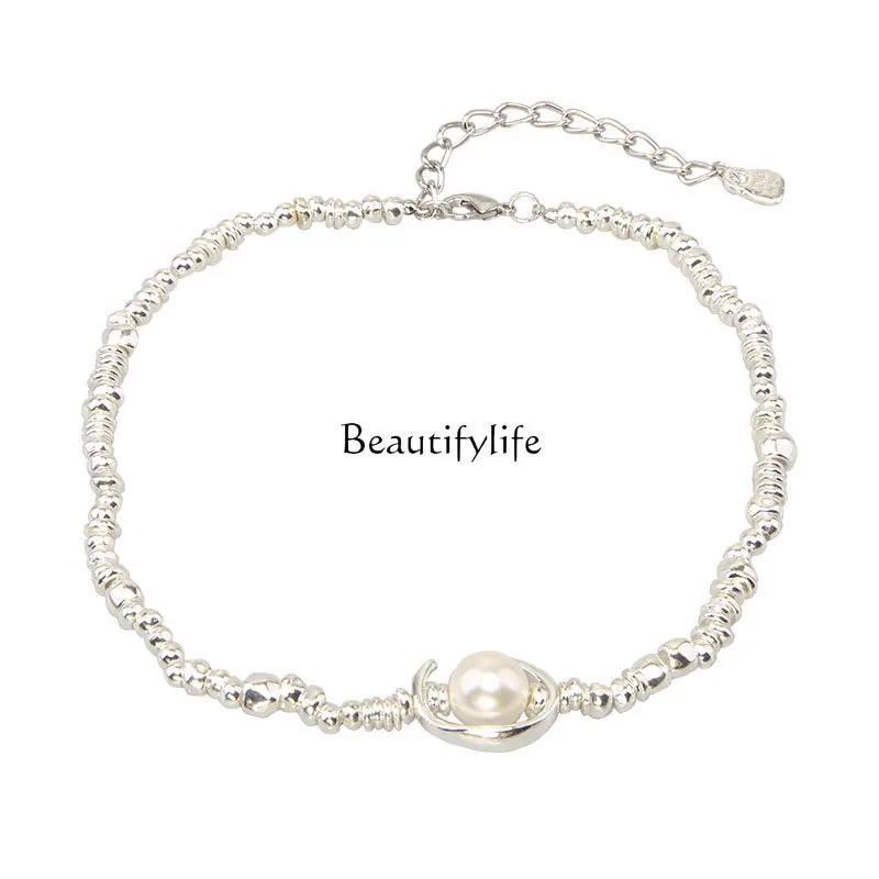 Irregular broken silver half moon pearl splicing accessories high quality heavy industry jewelry
Irregular broken silver half moon pearl splicing accessories high quality heavy industry jewelry