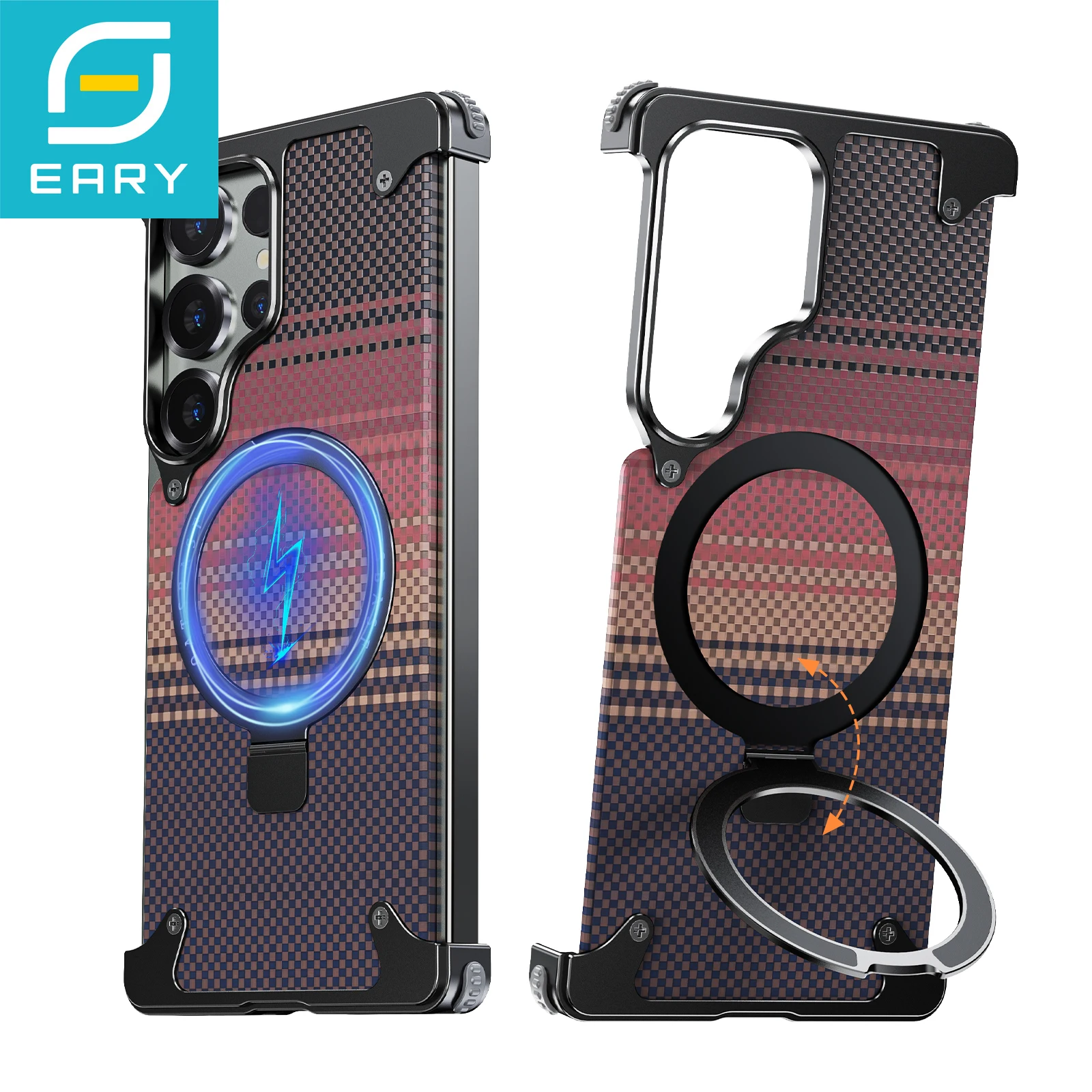 Eary Kevlar Fiber Texture Phone Case for Samsung Galaxy S25 Ultra with Magnetic Ring Stand Magsafe S25 Ultra Frameless Dropproof
Eary Kevlar Fiber Texture Phone Case for Samsung Galaxy S25 Ultra with Magnetic Ring Stand Magsafe S25 Ultra Frameless Dropproof