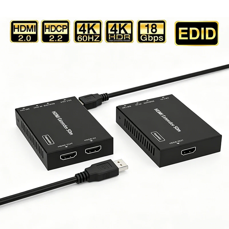 Transmitter Receiver Adapter Ethernet Cable Extender 50M HDMI-compatible extender adapter RJ-45 LAN Adapter Network Switch 4K
Transmitter Receiver Adapter Ethernet Cable Extender 50M HDMI-compatible extender adapter RJ-45 LAN Adapter Network Switch 4K