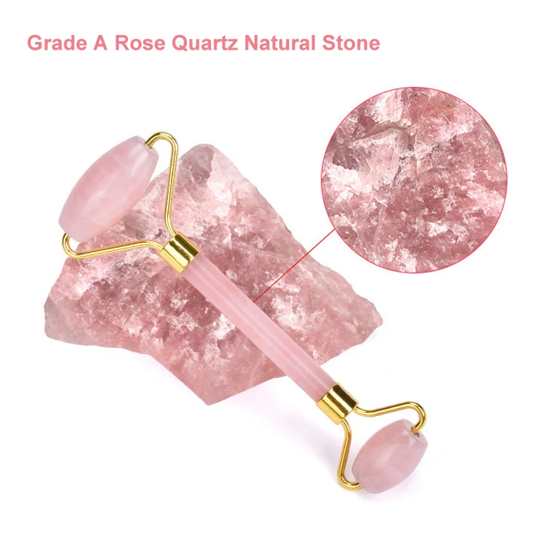 Rose Quartz Jade Roller + Guasha Scraper Natural Stone Crystal Neck Back Face Massager Slimmer Lift Wrinkle Remover Tools 3 in 1
Rose Quartz Jade Roller + Guasha Scraper Natural Stone Crystal Neck Back Face Massager Slimmer Lift Wrinkle Remover Tools 3 in 1
