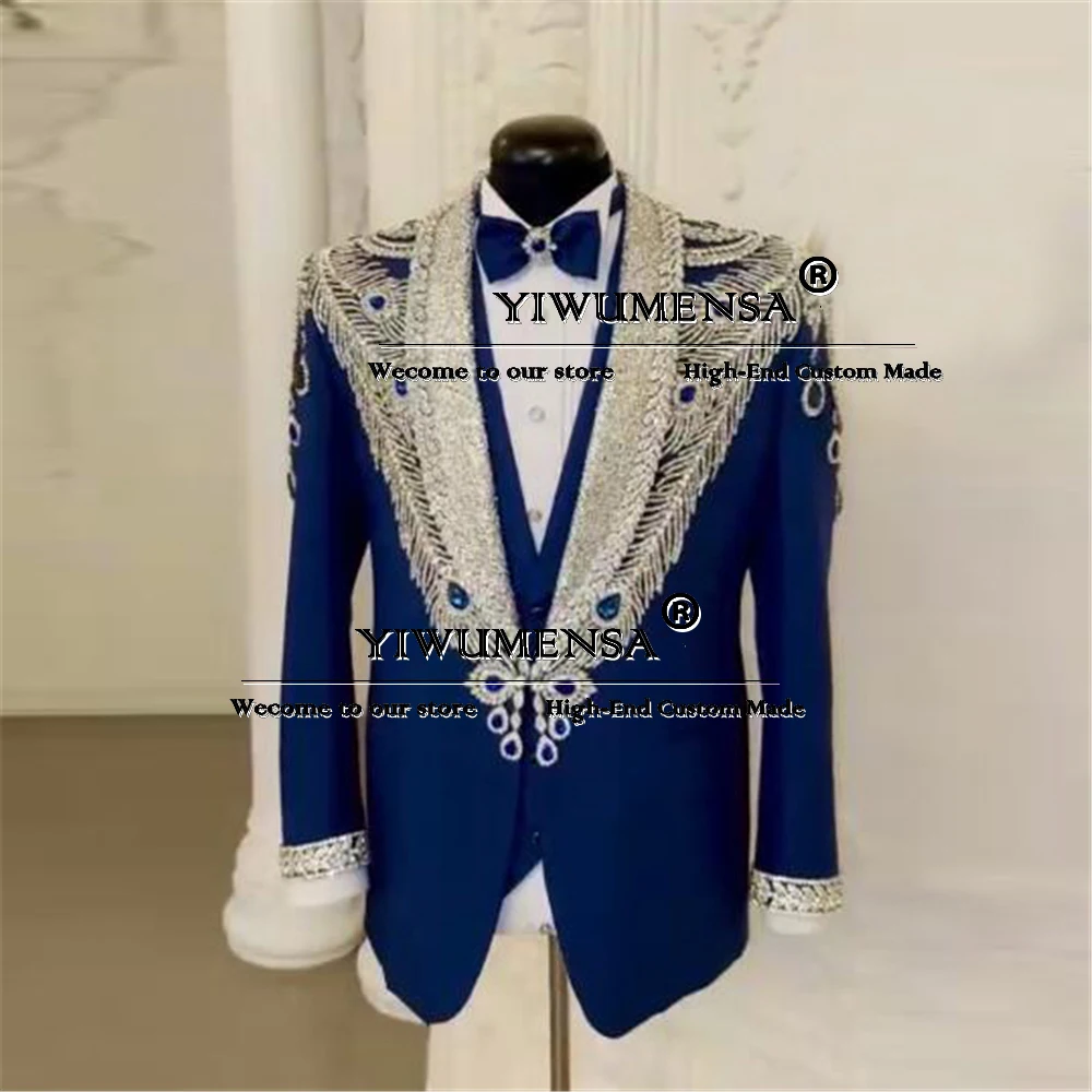 Exquisite Diamond Beaded Stone Suit Men For Wedding Customized Single Breasted Prom Blazer Formal Party 3-Piece Set Groom Tuxedo
Exquisite Diamond Beaded Stone Suit Men For Wedding Customized Single Breasted Prom Blazer Formal Party 3-Piece Set Groom Tuxedo