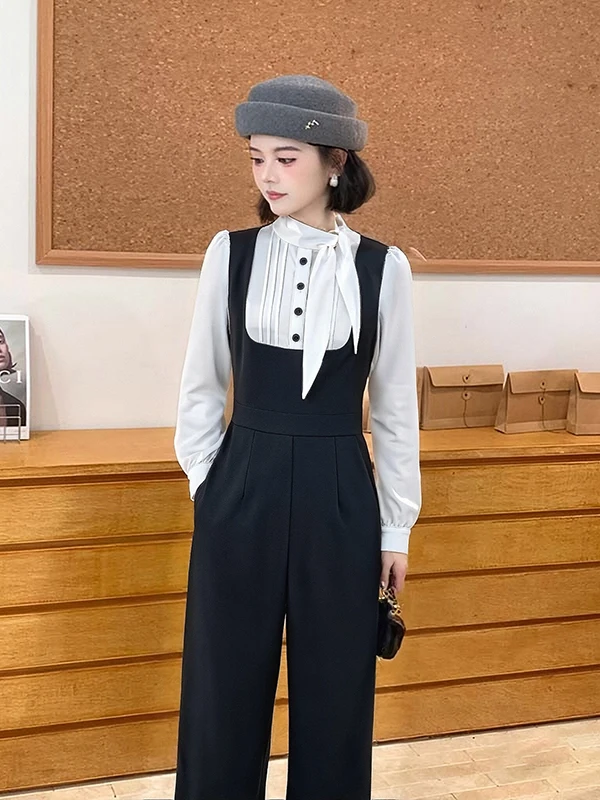 Elegant Long Sleeve Onesie for Women High Waist Wide Leg Pants Spring Autumn New Style Ageless Polyester Fiber Casual Wear
Elegant Long Sleeve Onesie for Women High Waist Wide Leg Pants Spring Autumn New Style Ageless Polyester Fiber Casual Wear