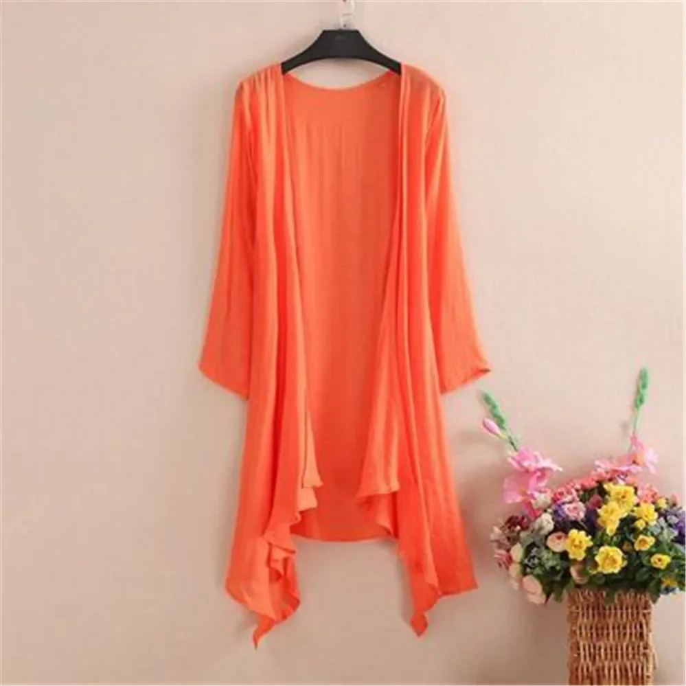 Women Long Sleeve Midi Long Shawl Cardigan 2025 Summer Casual Thin Irregular Cotton Linen Cardigans LadySun Protection Clothing
Women Long Sleeve Midi Long Shawl Cardigan 2025 Summer Casual Thin Irregular Cotton Linen Cardigans LadySun Protection Clothing