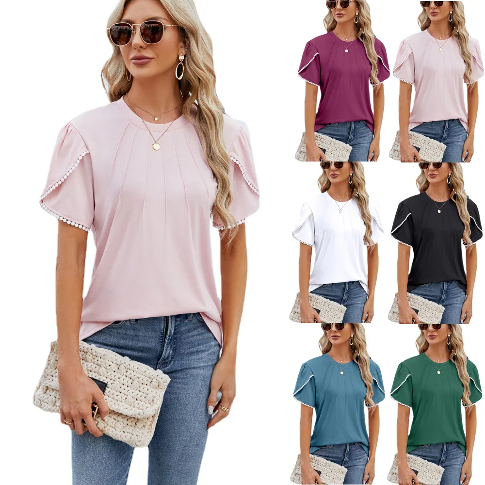 2025 Women's round Ne T-irt with Pearl Pull Strip Cleanfit Sli Ladies T-irt A-line Sve Linen FabricOther Material
2025 Women's round Ne T-irt with Pearl Pull Strip Cleanfit Sli Ladies T-irt A-line Sve Linen FabricOther Material