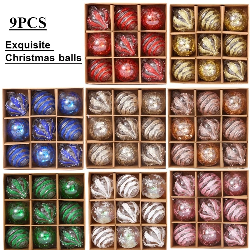 9PCS Christmas Ball 8cm Creative Design Exquisite Christmas Decoration Ball Box Christmas Party Decoration Supplies Pendant Set
9PCS Christmas Ball 8cm Creative Design Exquisite Christmas Decoration Ball Box Christmas Party Decoration Supplies Pendant Set