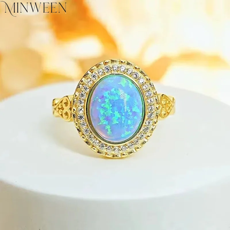 Luxury Ancient Blue Opal Oval Ring 925 Silver High Carbon Diamond Retro Fashion for Women
Luxury Ancient Blue Opal Oval Ring 925 Silver High Carbon Diamond Retro Fashion for Women