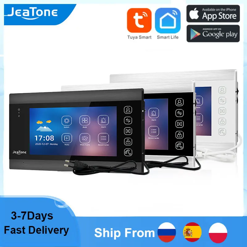 JeaTone WiFi Видеодомофон для дома с 7-дюймовым интеллектуальным сенсорным экраном и дистанционным домофоном Tuya в частном доме
JeaTone WiFi Видеодомофон для дома с 7-дюймовым интеллектуальным сенсорным экраном и дистанционным домофоном Tuya в частном доме