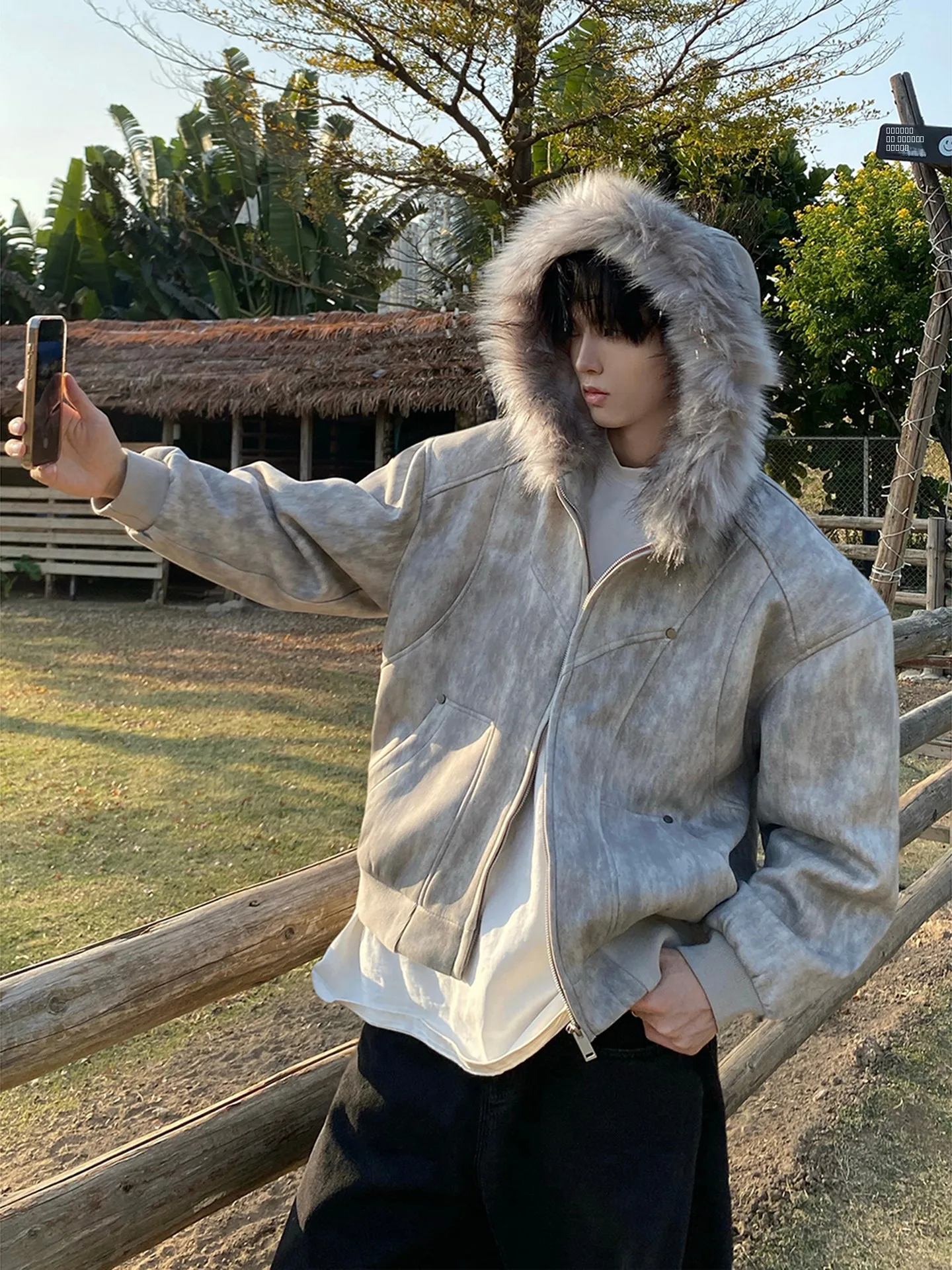 k ey Dyed Jaet with Large Fur Collar Men's Winter Structure Mosaic Design ort Warm Cotton Clothes Casual Hooded
k ey Dyed Jaet with Large Fur Collar Men's Winter Structure Mosaic Design ort Warm Cotton Clothes Casual Hooded