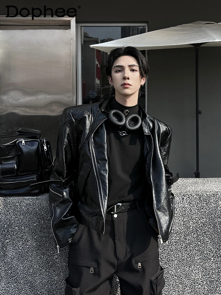 Fashion Trendy Male Leather Men's 2024 Spring Loose Comfort Leather Coat Handsome Retro Long Sleeve Solid Color Men's Jacket
Fashion Trendy Male Leather Men's 2024 Spring Loose Comfort Leather Coat Handsome Retro Long Sleeve Solid Color Men's Jacket