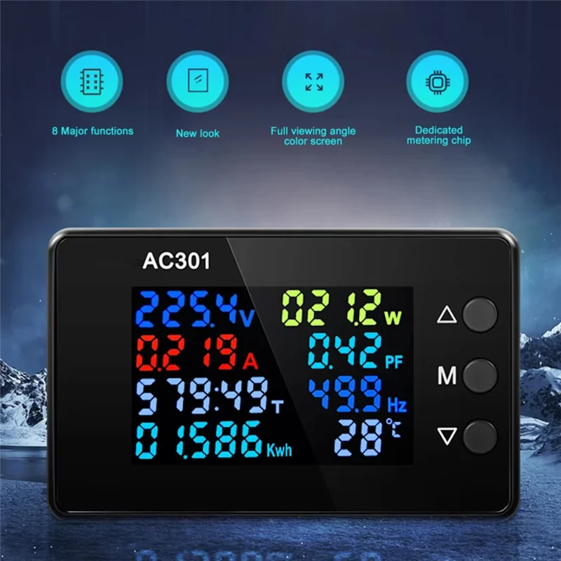 【B07R】AC301 Цифровой вольтметр Амперметр Напряжение Частота Тестер мощности Измеритель электроэнергии Панель температуры переменного тока 50-300 В 100 А-закрытый
【B07R】AC301 Цифровой вольтметр Амперметр Напряжение Частота Тестер мощности Измеритель электроэнергии Панель температуры переменного тока 50-300 В 100 А-закрытый