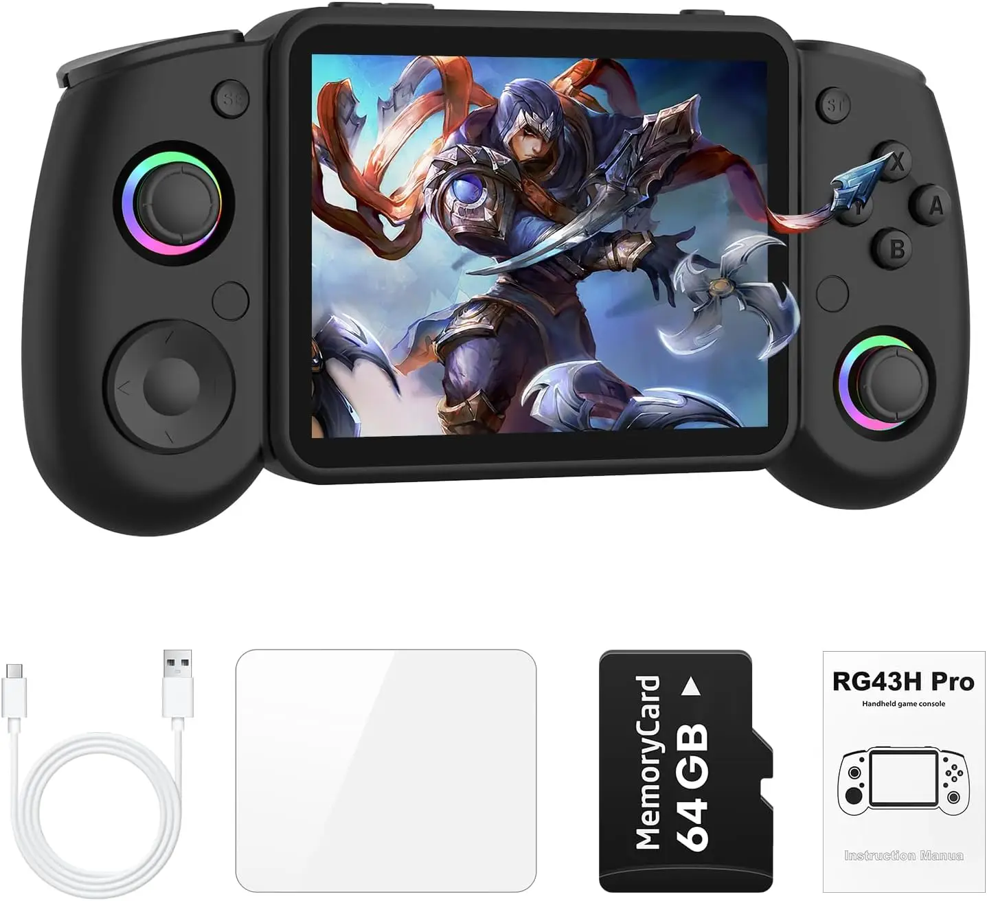 Retro Handheld Game Console 4.3" IPS Screen RK3562 Dual System WiFi HDMI 4000mAh 64GB