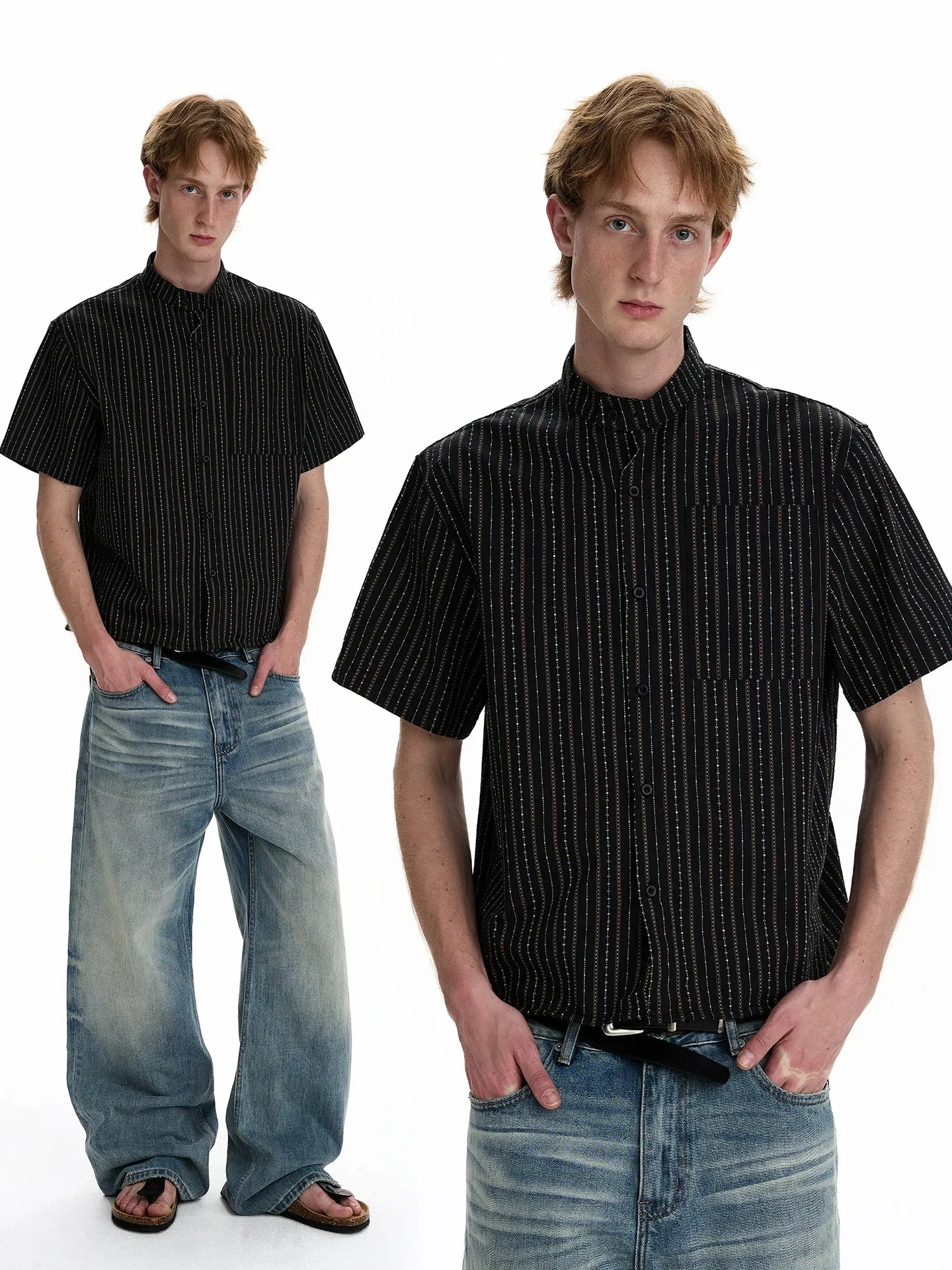 Retro Striped Short Sleeve Shirt Unisex High Intelligence Sensation Versatile Commute T-Shirt Cotton Youth Fashion Summer Wear
Retro Striped Short Sleeve Shirt Unisex High Intelligence Sensation Versatile Commute T-Shirt Cotton Youth Fashion Summer Wear