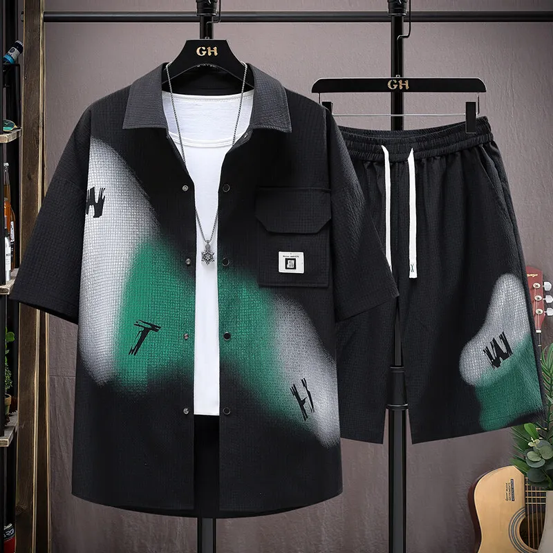 Shirt + Shorts 2025 Summer Sportswear Men's Fashion Color Matching set Men's Shirt and Shorts Casual Shirt two-piece set size M-
Shirt + Shorts 2025 Summer Sportswear Men's Fashion Color Matching set Men's Shirt and Shorts Casual Shirt two-piece set size M-