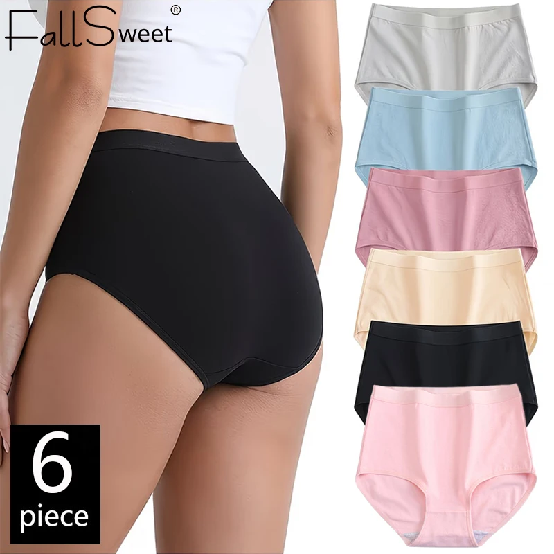 FallSweet 6PCS Plus Size Women Cotton Panties High-Waist Briefs High Elastic Seamless Underwear Soft Breathable Underpants M-3XL
FallSweet 6PCS Plus Size Women Cotton Panties High-Waist Briefs High Elastic Seamless Underwear Soft Breathable Underpants M-3XL