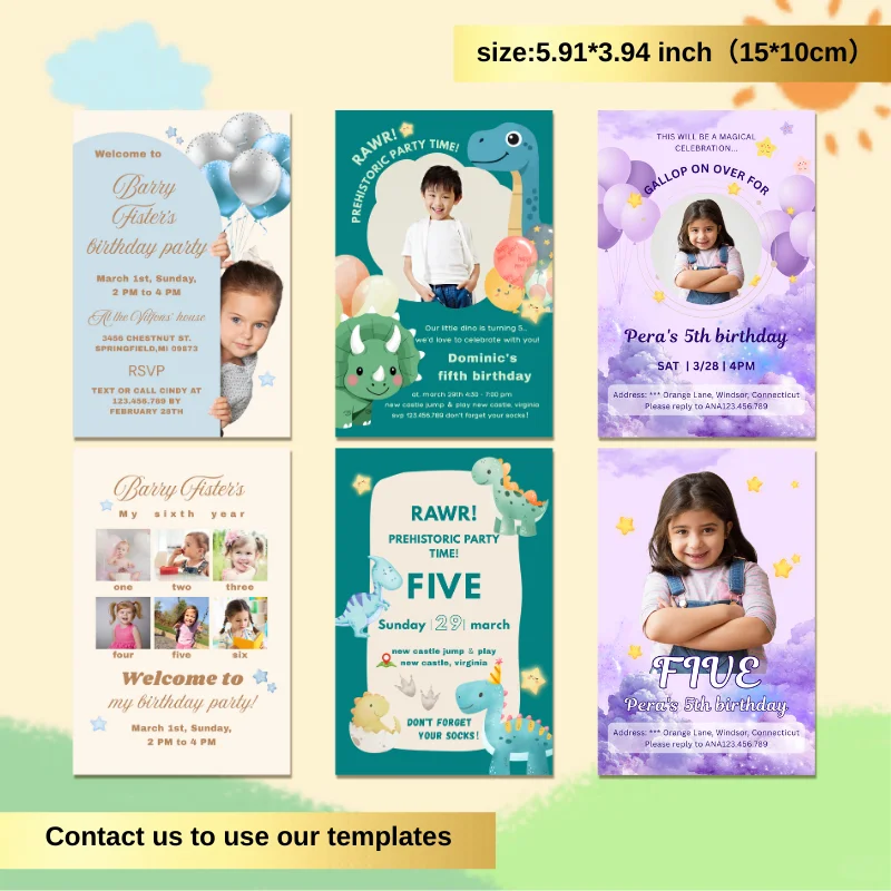 Пригласительная открытка DSGNTOUCH 10x15 см для детского дня рождения, настраиваемая, с динозаврами и феями, бумага 300 г/м²
Пригласительная открытка DSGNTOUCH 10x15 см для детского дня рождения, настраиваемая, с динозаврами и феями, бумага 300 г/м²